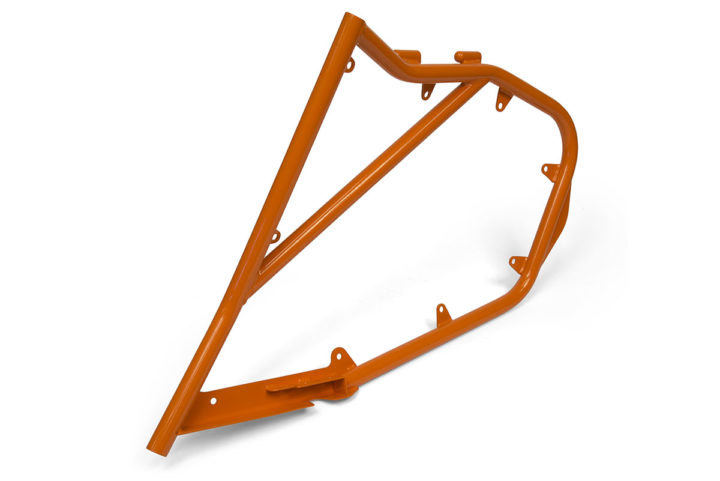 cnc bent and welded orange powder coated utv door