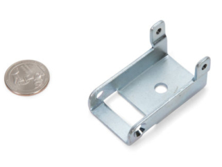 metal forming and laser machined part with zinc plating