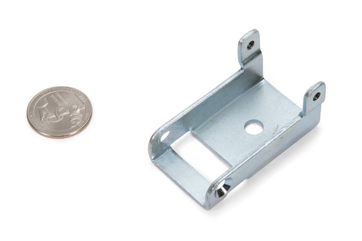 metal forming and laser machined part with zinc plating