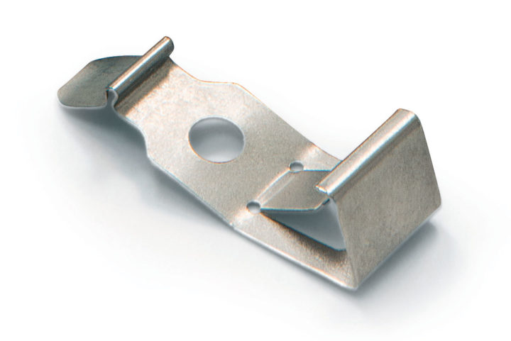 metal stamping with multiple operations to produce specialty bracket