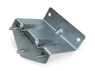 zinc finish added to formed metal stamped steel bracket